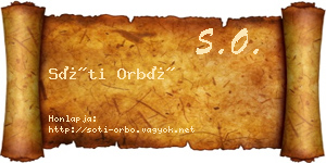Sóti Orbó névjegykártya